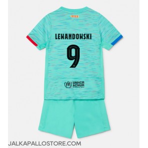 Barcelona Robert Lewandowski #9 Kolmaspaita Lapsille 2023-24 Lyhythihainen (+ shortsit)
